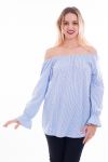 BLOUSE RAYEE PERLES 7009 BLEU