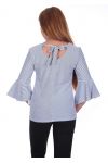 BLOUSE RAYEE TERUG OP TE BOUWEN 5078 ZWART