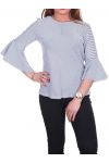 BLOUSE RAYEE TERUG OP TE BOUWEN 5078 ZWART