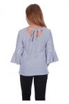 BLOUSE RAYEE TERUG OP TE BOUWEN 5078 ZWART