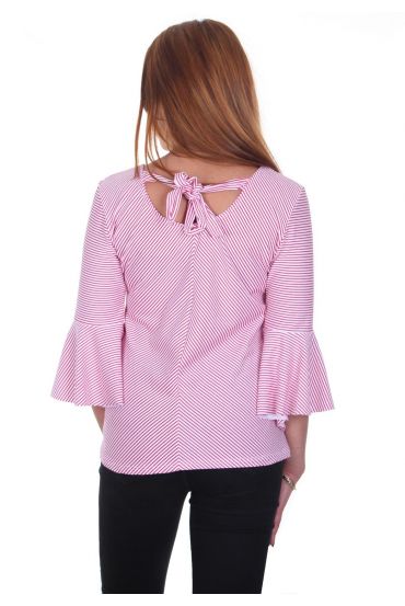 BLOUSE RAYEE TERUG OP TE BOUWEN 5078 ROOD