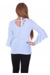 BLOUSE RAYEE DOS A NOUER 5078 BLEU