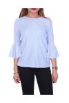 BLOUSE RAYEE DOS A NOUER 5078 BLEU