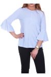 BLOUSE RAYEE DOS A NOUER 5078 BLEU