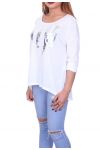 T-SHIRT FLOCAGE 7018 BLANC