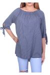 TUNIC SHOULDERS DENUDEES 4048 BLUE