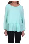 BLOUSE SUPERIMPOSED GREEN PASTEL S9021