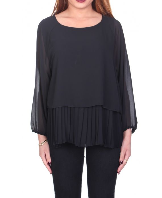 BLOUSE SUPERIMPOSED BLACK S9021