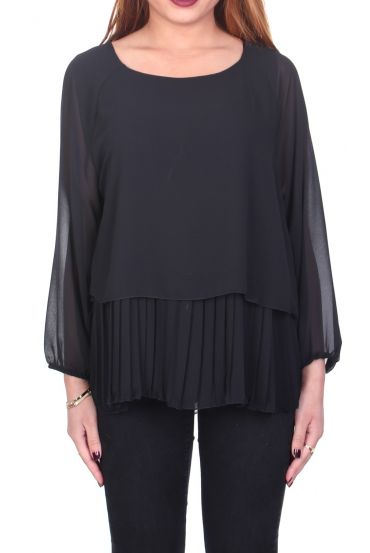 BLOUSE SUPERIMPOSED BLACK S9021