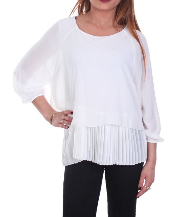 BLOUSE SUPERIMPOSED WHITE S9021