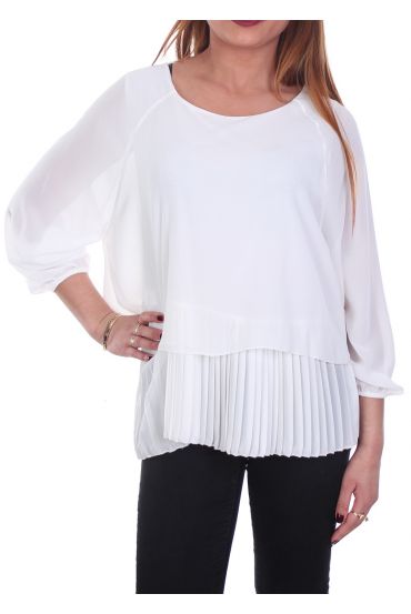 BLOUSE SUPERIMPOSED WHITE S9021