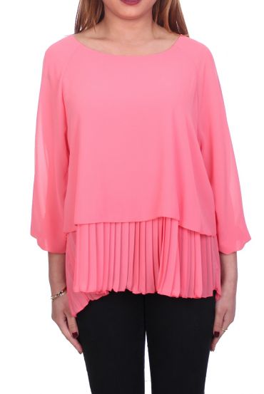 BLOUSE SUPERIMPOSED CORAL S9021