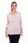 T-SHIRT MIT STERN 7002 ROSA