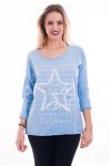 T-SHIRT MIT STERN 7002 BLAU