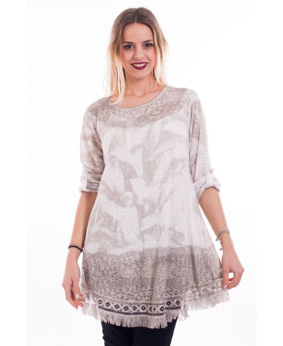 TUNIC BASIC FRINGES 7005 TAUPE