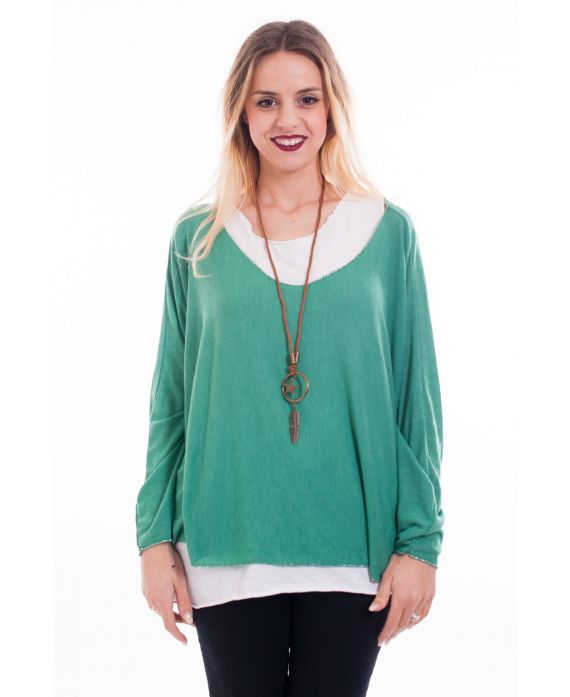 T-SHIRT 2 PEZZI + GIOIELLO 7006 VERDE