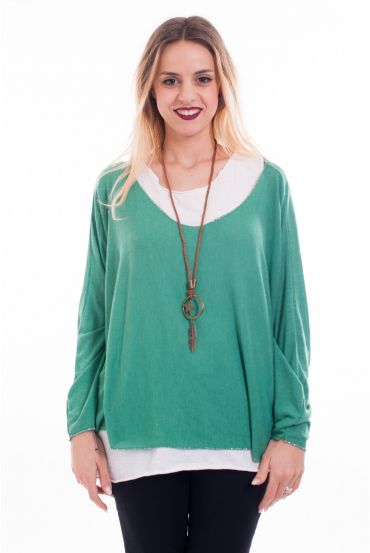 T-SHIRT 2 PIECES + JEWEL 7006 GREEN