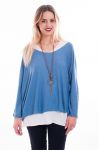 T-SHIRT 2 PEZZI + GIOIELLO 7006 BLU