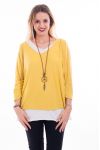 T-SHIRT 2 PEZZI + GIOIELLO 7006 GIALLO