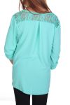 T-SHIRT met een RITS een BACK LACE C4011 PASTEL GROEN