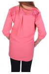 T-SHIRT ZIP POSTERIORE PIZZO C4011 CORALLO