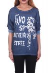 T-SHIRT BEFLOCKUNG 4053 BLAU