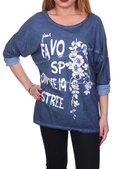 T-SHIRT BEFLOCKUNG 4053 BLAU