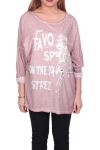 T-SHIRT FLOCAGE 4053 ROSE