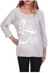 PULL POCHE DENTELLE S7035 BEIGE