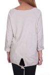 T-SHIRT SCHRIFT ZAK KANT S7035 BEIGE