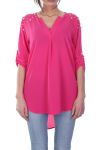 TUNIC BEADED 7024 FUSHIA