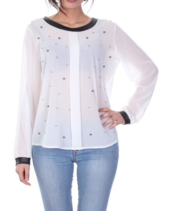 BLUSA DE CUENTAS 7027 BLANCO