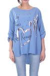 TUNIC FLOCKING CLOUTEE 7031 BLUE