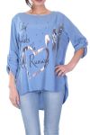 TUNIC FLOCKING CLOUTEE 7031 BLUE