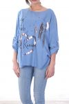 TUNIC FLOCKING CLOUTEE 7031 BLUE