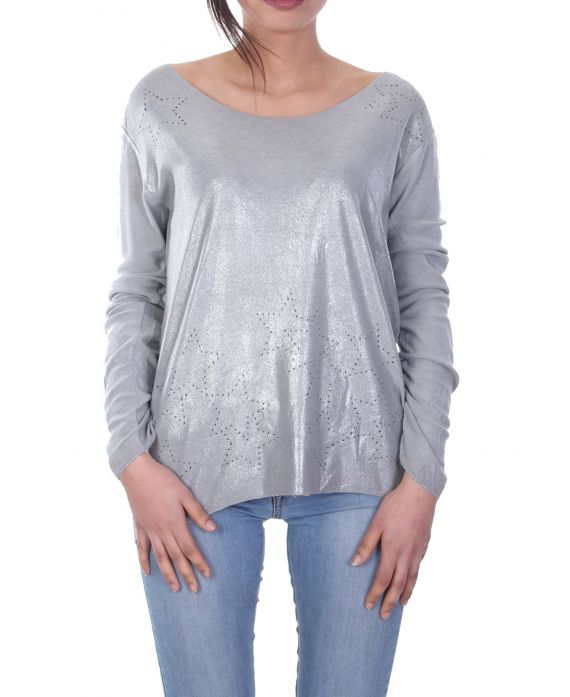 T-SHIRT MIT STERN-EFFEKT METALISE 7033 GRAU