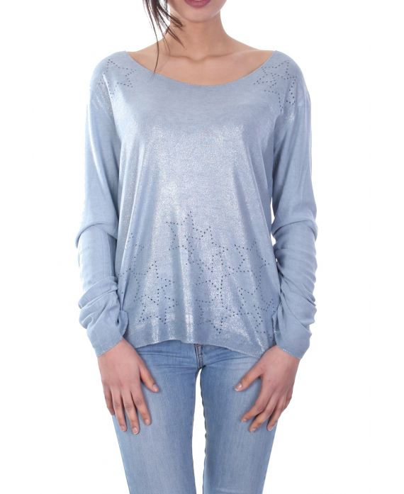 T-SHIRT ETOILE EFFET METALISE 7033 BLEU