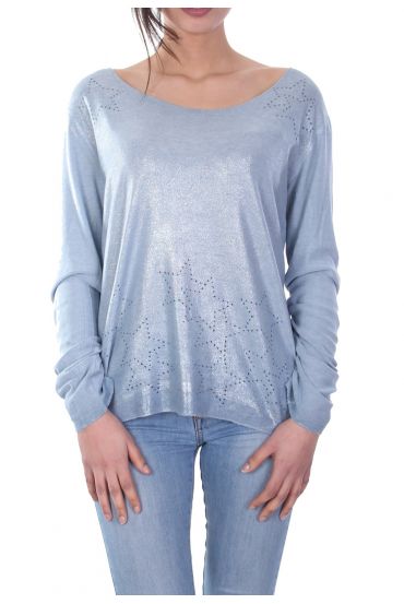 T-SHIRT ETOILE EFFET METALISE 7033 BLEU