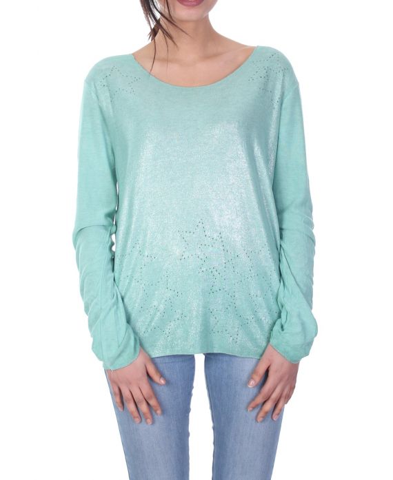 T-SHIRT EFECTO ESTRELLA METALISE 7033 VERDE