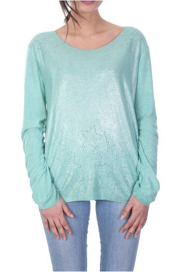 T-SHIRT EFECTO ESTRELLA METALISE 7033 VERDE