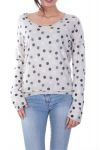 T-SHIRT A POIS EFFETTO METALISE 7034 BEIGE