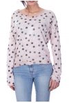 T-SHIRT A POIS EFFETTO METALISE 7034 ROSA