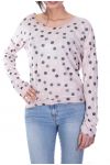 T-SHIRT A POIS EFFETTO METALISE 7034 ROSA