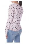 T-SHIRT A POIS EFFETTO METALISE 7034 ROSA