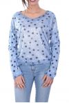 T-SHIRT A POIS EFFETTO METALISE 7034 BLU