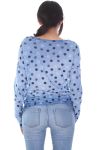 T-SHIRT POLKA DOT EFFECT METALISE 7034 BLAUW