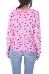 T-SHIRT A POIS EFFETTO METALISE 7034 FUSHIA