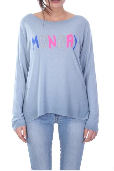 T-SHIRT MAANDAG 7035 BLAUW