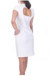 ROBE COL CLAUDINE PERLES 7025 BLANC