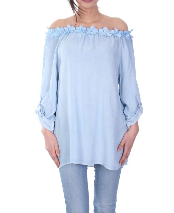 TUNIC SHOULDERS DENUDEES 7030 BLUE